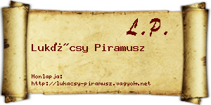 Lukácsy Piramusz névjegykártya